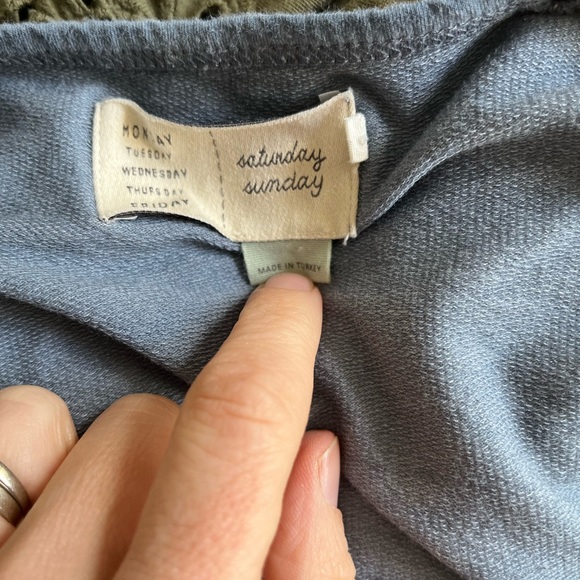 Anthropologie Saturday Sunday Blue Top, Drawstring Waist, W/pockets, Sz XS - Picture 6 of 6